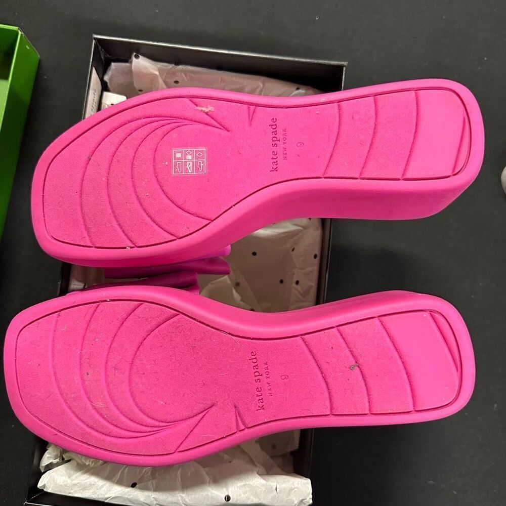 Kate Spade Neoprene Bikini Wedge Sandals 9 Rhododendron Grove - Picture 6 of 8